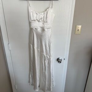 Selfie Leslie White Satin Maxi Slip Dress